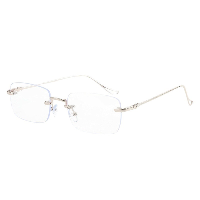 8252 Latest Eyewear Square Classical Business Rimless Frames Optical Glasses for Reading