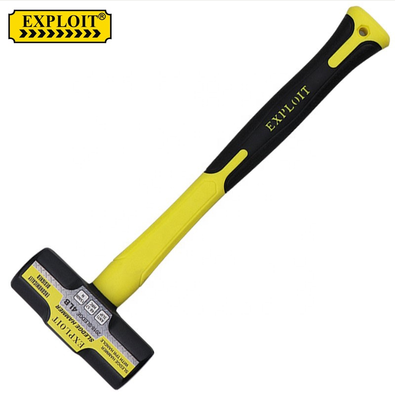 Professional Heavy Duty Octagonal Hammer High Carbon Steel Forged 6LBS Sledge Hammer With TPR Plastic Handle
