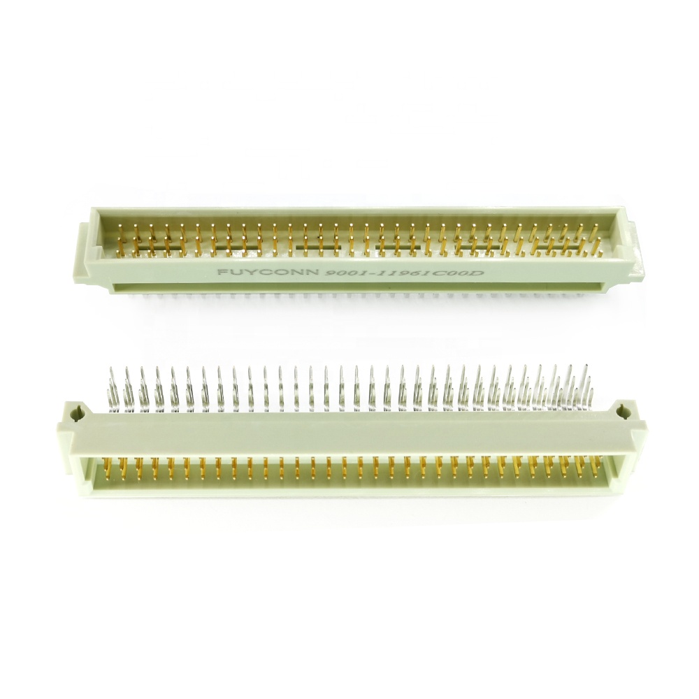 3-рядный разъем PCB 16 32 48 64 96 Pin DIN 41612, 3 * 32pin 64pin 96pin, Европейский разъем PCB с прямым углом 2,54 мм или 5,08 мм