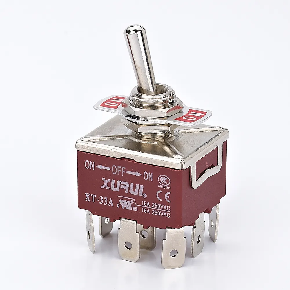 Tpdt on off on illuminated Toggle Switch, 12v dc toggle switch