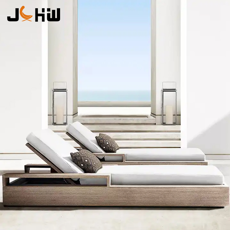 Swimming Pool Used Furniture Luxury All Weather Wooden Sun Loungers Beach Sun Bed Outdoor Teak Sun Lounger With 5 Years Warranty