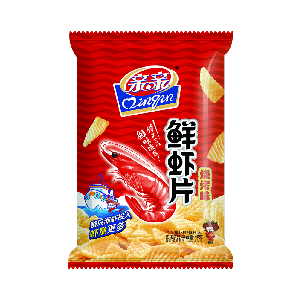 Qinqin крекер 40 г барбекю вкус Жареные морепродукты пышная закуска частная этикетка производитель оптом