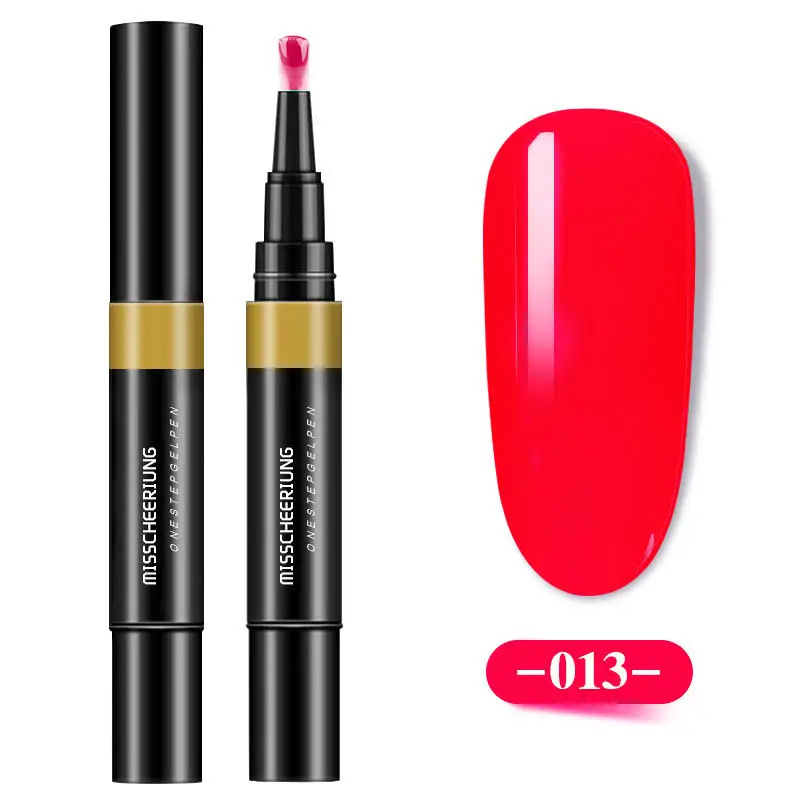 Fashion Trend 24 Colors Professional Nail Polish Pen 3 In 1 Nail Gel Painting Varnish Pen 1 Step Nail Polish