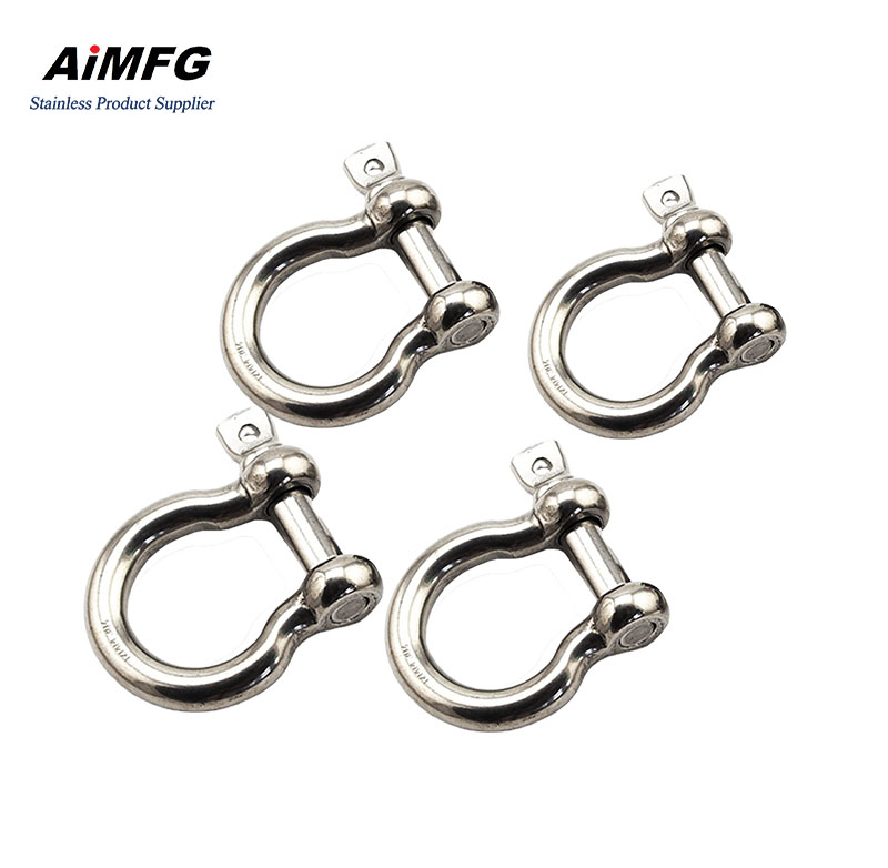 Whole Sale China Suppliers SS304 4mm Bow Shackle Omega Hitch Stainless Steel Shackles Chain Hook for Winch Hoist