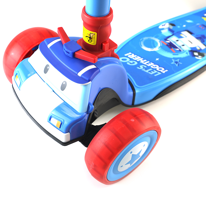 Factory OEM New LED Light Quality Adjustable Foldable Cartoon Brand Children PU 3 Wheel Kids Kick Scooter Kickboard