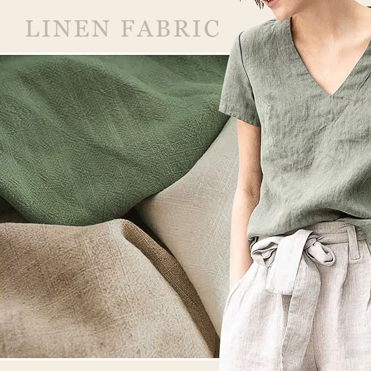 In Stock Heavy Linen Slub Fabric Sand Washed Linen Fabric For Dress