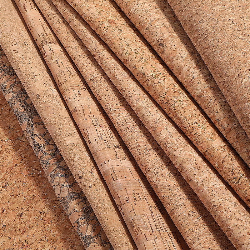 Wholesale cork leather fabric Vegan rustic natural cork fabric for sewing bag making