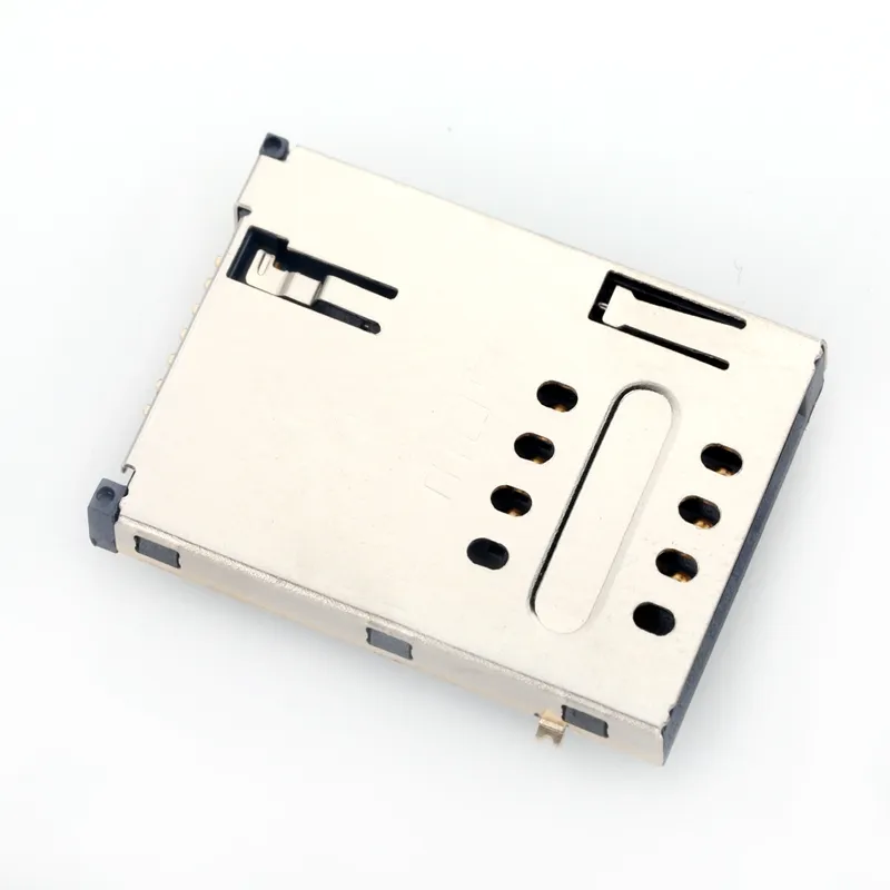 MUP popular 6&8 pin pcb push push smart card connector holder with blade switch normally close for charging pile application