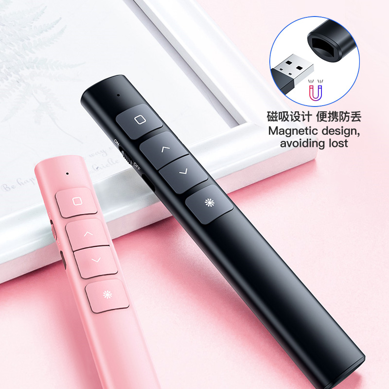 Factory wholesale 2.4G wireless Red laser pointer long distance for PPT presenter teaching lecture pen