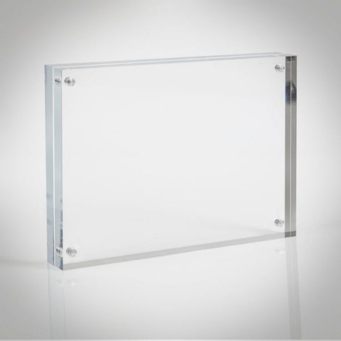 Custom Clear Acrylic Block Magnetic Photo Frame, Desktop Double Sided Photo Frame