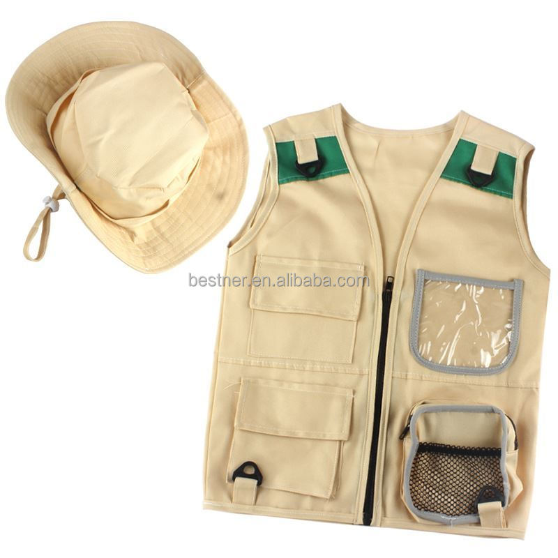 Bestner Costume Cargo Vest and Hat for Kids Outdoor Explore Kits and Role Play for School Park Gift for Adventure Boys and Girls