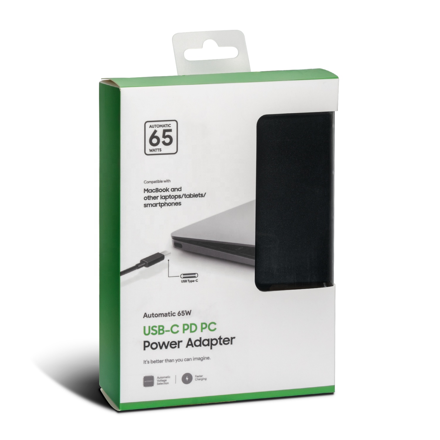 Оптовая продажа, тонкий универсальный адаптер питания USB C мощностью 65 Вт, дорожное зарядное устройство для ноутбука Macbook Razer Hp Dell Lenovo Acer Asus Samsung