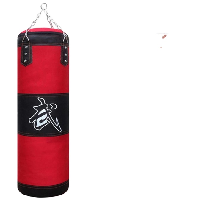 UNFILLED Punching Bag Kick Boxing Set with Ceiling Hook Steel Chain Hand Wraps of Hanging Heavy Bag