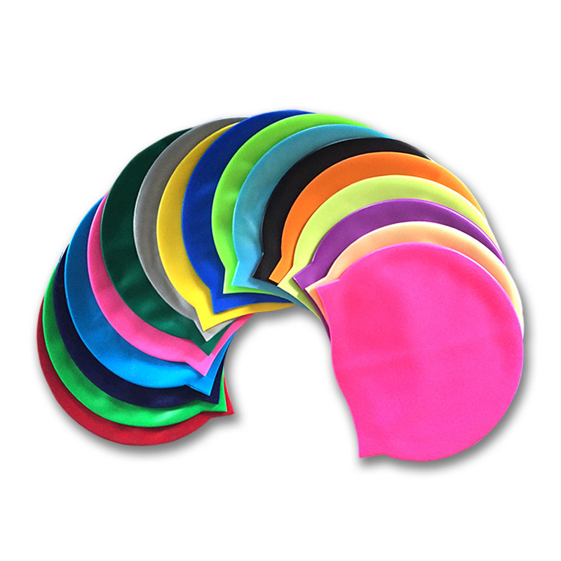 Custom professional pure color keeps hair clean ear protector silicone waterproof swim caps
