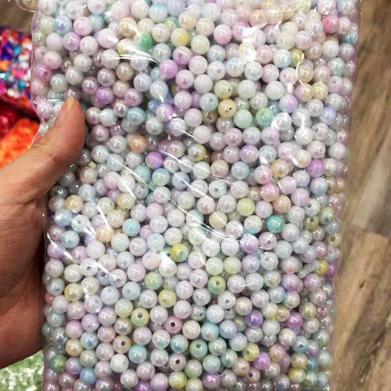 wholesale acrylic beads 8mm 10mm high quality gradient acrylic beads for jewelry making