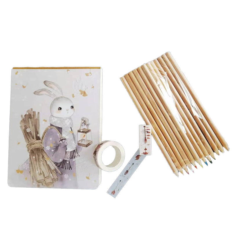 Chinese style pencile and washi tape hand book office supplies notebook gift set