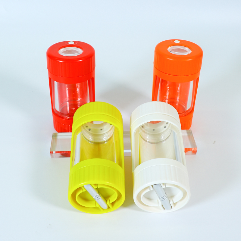 UKETA colorful magnifying viewing design transparent stash seal glass jar container for herb