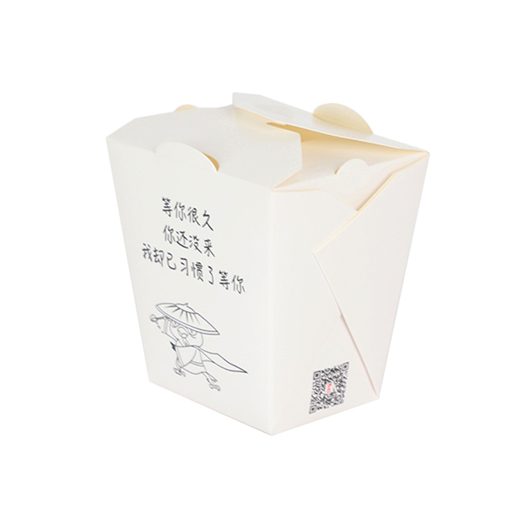 16oz 26oz 32oz Take away white card paper noodle box,biodegradable food paper box Custom printed noodle boxes