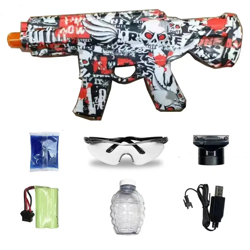 2022 New Full Auto Splatter Ball Blasters With 5000 Water Beads Ak Ejection Shooting Gun Toys Electric Gel Ball Blaster Gun