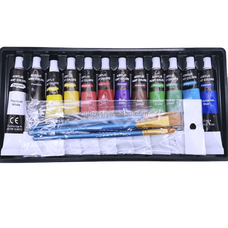 Hot selling new product acrylic paint set 12 colors 22ml acrylic color