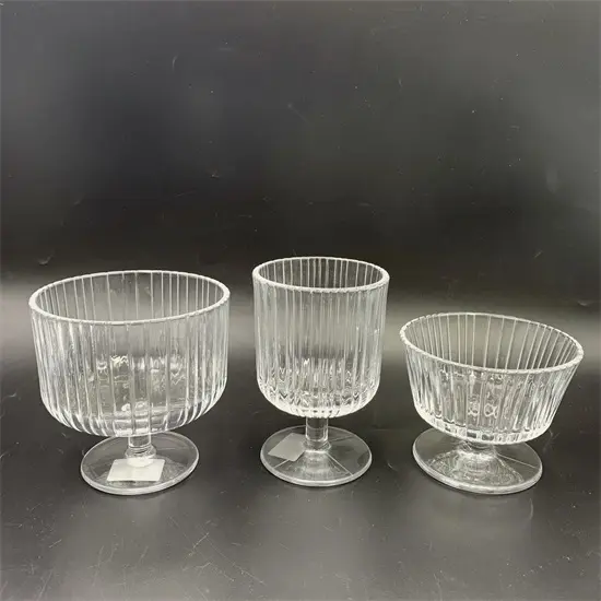 Wholesale ribbed glass water vertical tumbler glasswares series stem cup champagne goblet water wine decanter home decoration BR