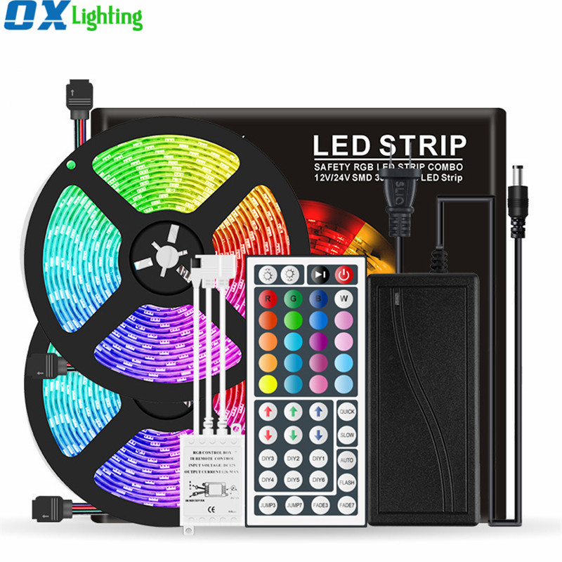 Комплект светодиодных лент RGB 5 м 10 М 5050, водонепроницаемая светодиодная лента RGB, комплект пультов дистанционного управления, набор светодиодных контроллеров