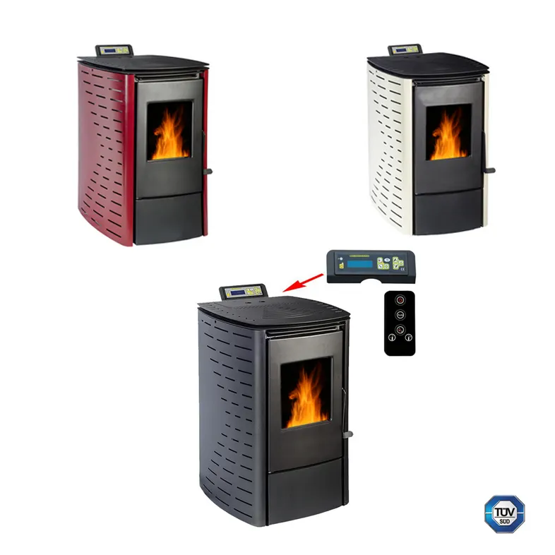 6KW portable factory direct electric ignite pellet stove with ceramic glass door