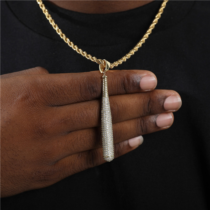 HIP Hop Full AAA Iced Out Bling Cubic Zircon Copper Bat Pendants & Necklaces For Men Jewelry