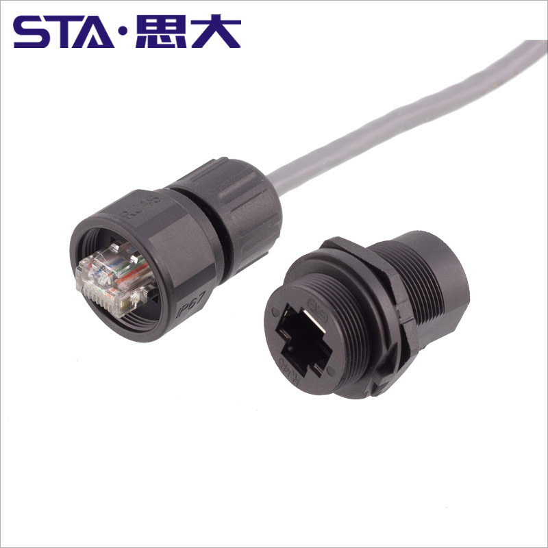 IP67 RJ45 Ethernet DC сплиттер разъемы водонепроницаемая панель крепление RJ45 Ethernet сетевой кабель Разъем