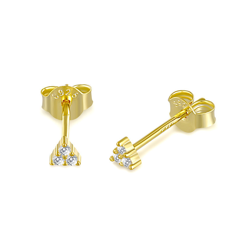 Wholesale New Design 18k Gold Plated Cooper CZ Stone Fashion Unique Diamond Stud Earrings For Women 2021
