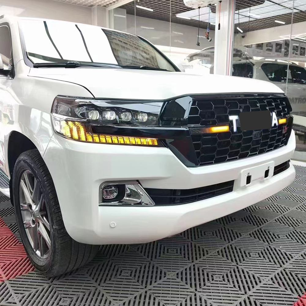 Новая передняя решетка для Toyota Land Cruiser 2016-2021, модернизация в GR Style LC200, передняя решетка с подвижным светодиодом
