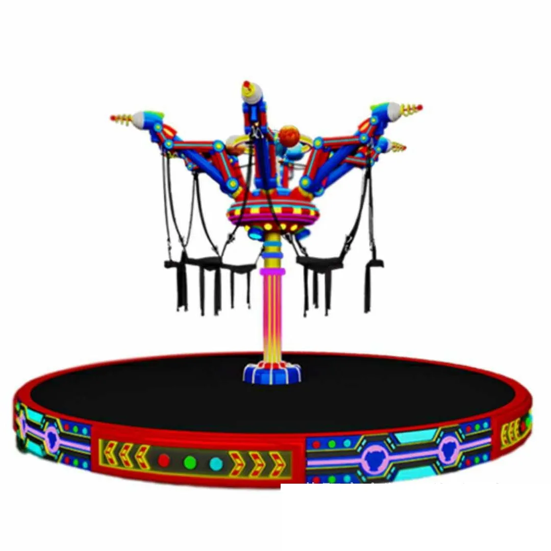 6 seats park amusement outdoor rotating trampoline jumping bungee rides and win gifts games for sale