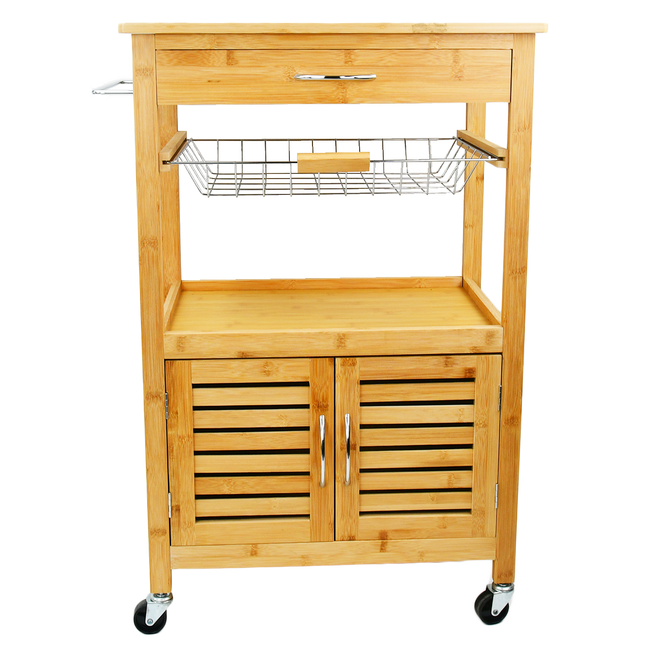Горячая продажа Многофункциональный Heavy Duty 28 "прокатки 3 яруса кружевных бамбуковая тележка с корзины для хранения для кухни