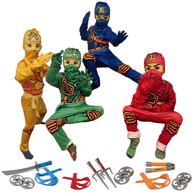 Костюмы для косплея Ninjago, комбинезоны для мальчиков, комплекты одежды на Хэллоуин, Рождество, вечеринку, уличные костюмы ниндзя с супергероями