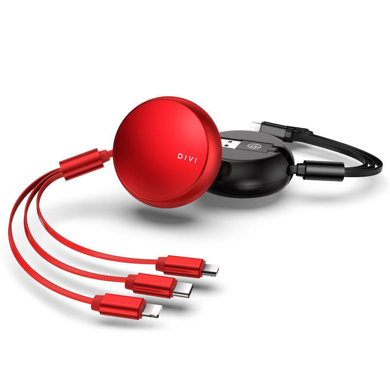 DIVI 3 в 1 выдвижной Usb-кабель для быстрой зарядки для IPhone для Android
