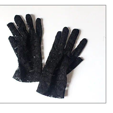 Hot Sale Cheap Party Fancy Dress Short Black Sexy Lace Gloves