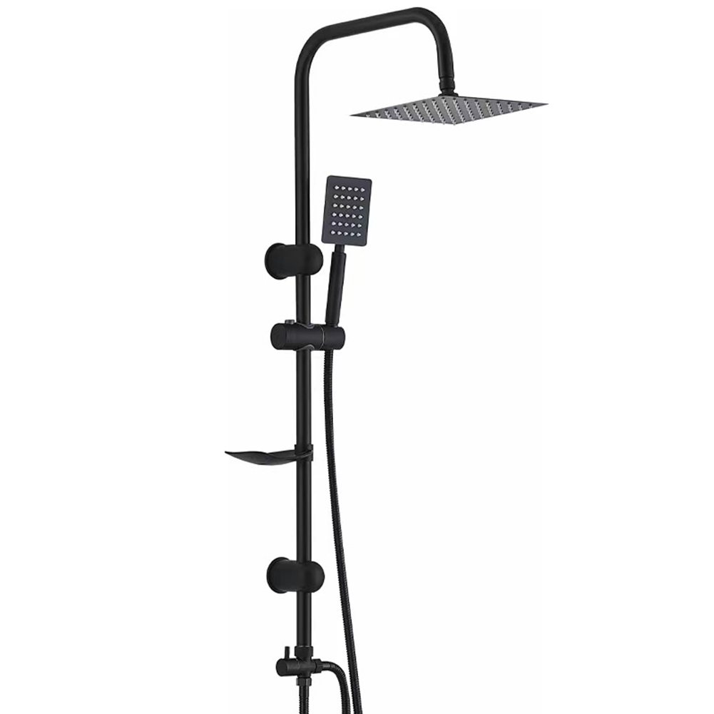 China Sanitary Wares Supplier Wholesale Bathroom Faucet Sanitary Ware Fitting Black Brass Rain Shower Column Set