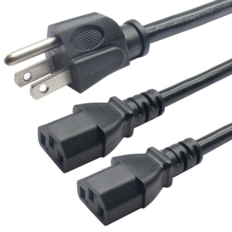 Шнур питания NEMA 5-15P с американской вилкой на IEC 60320 C13, 15 футов, SVT 18AWG, США, NEMA 5-15P на IEC C13, шнур питания с черным проводом 18/3 SJT