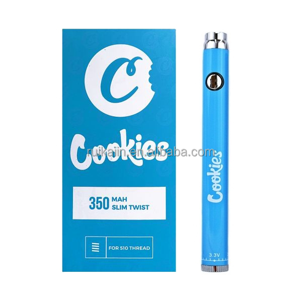 Vape pen battery 350mAh cookies 510 thread slim twist battery