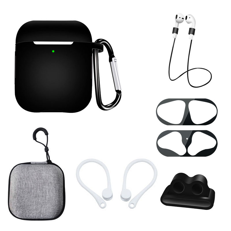 Лидер продаж, чехол для наушников 7 в 1 для Airpods 1/2, силиконовый чехол для AirPods 2