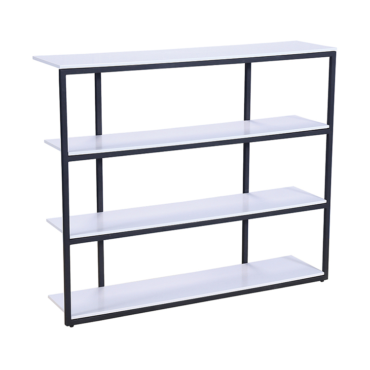 Modern fashion personality design matte white paint MDF kitchen storage shelf 4 layer iron rack dining room shelf