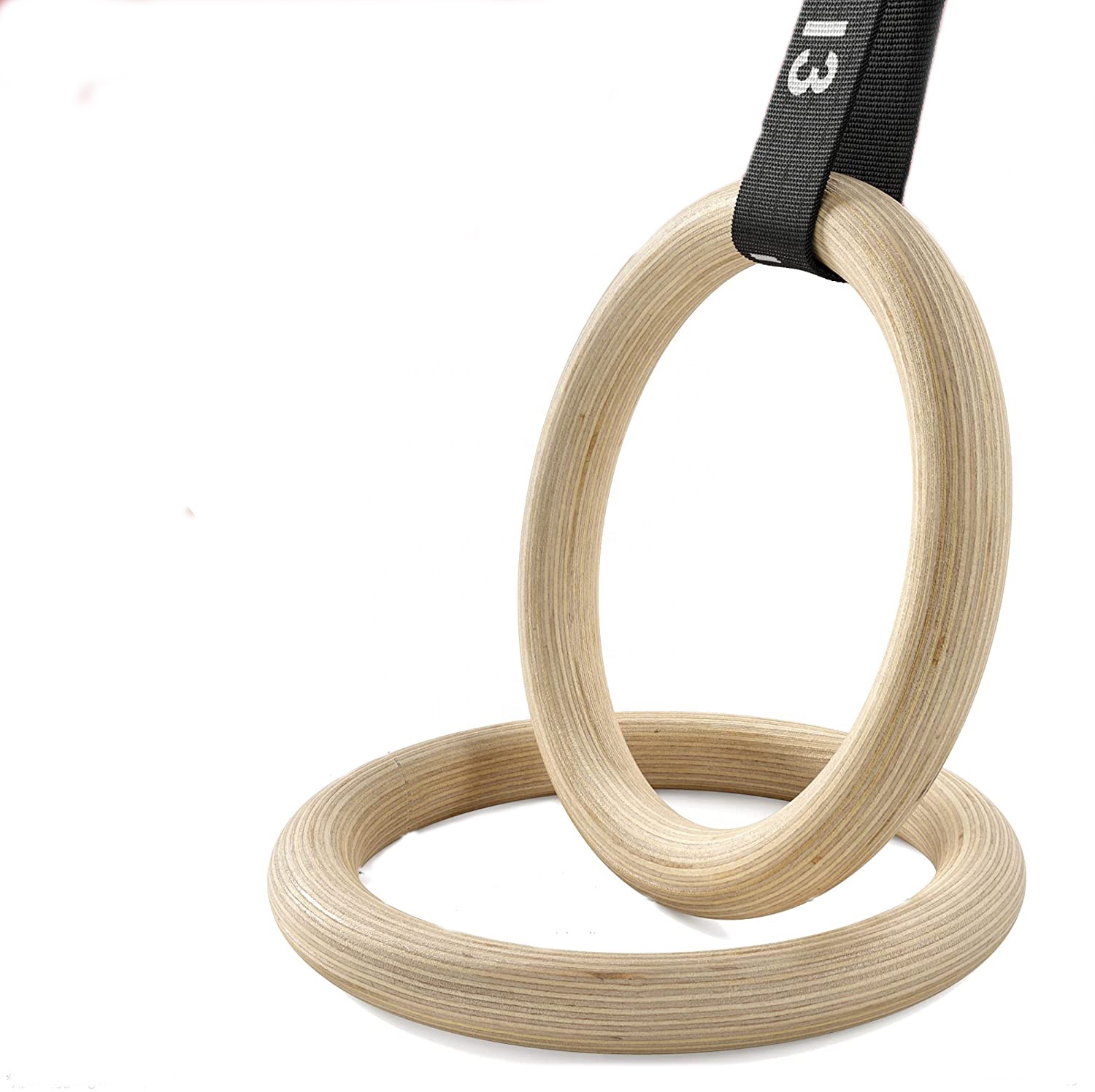 High Quality Training Rings 32mm thickness Wooden Gymnastic Ring For for Home Gym Workout
