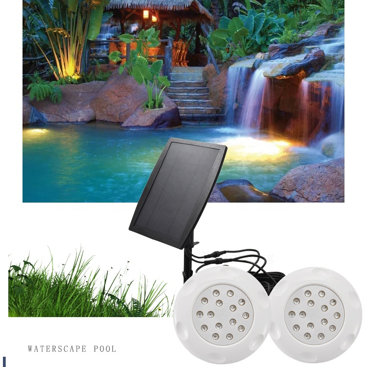 ABS UV material led solar underwater light waterproof swimming pool light for outdoor