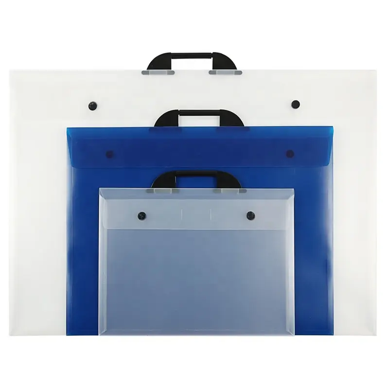 New Items Office Stationery Customized Document Bag Transparent Handle File Folder