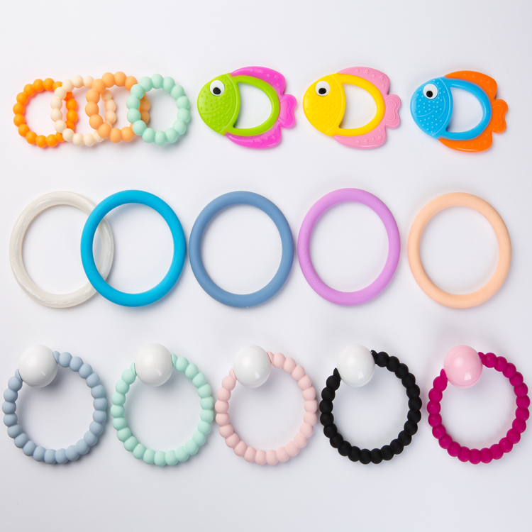 Chewable Soft Round Pastel Teether Bracelet Sensory Teething Toy Bracelet Baby Silicone Teether