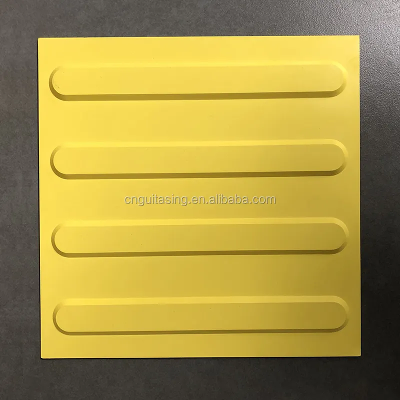 Rubber Plastic Blind Tactile Tile Safety Guiding Indicator with Anti-skid Strip Design for Handicap Passageway
