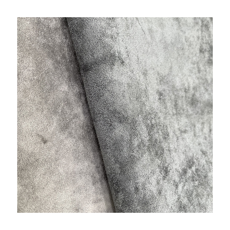 High Quality Stamping Foil Fabric Stretch knitted Faux Double Sided Suede 400gsm 10% Spandex 90% Polyester Faux Bull Suede