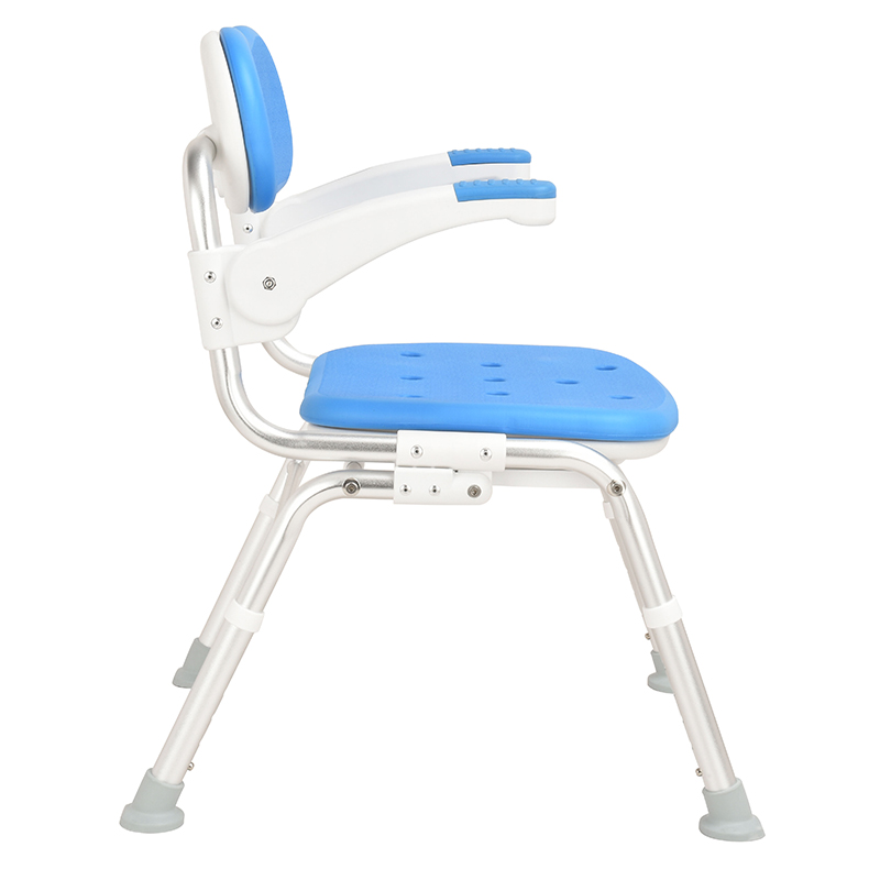 aluminum commode and bath chair for patients with backrest