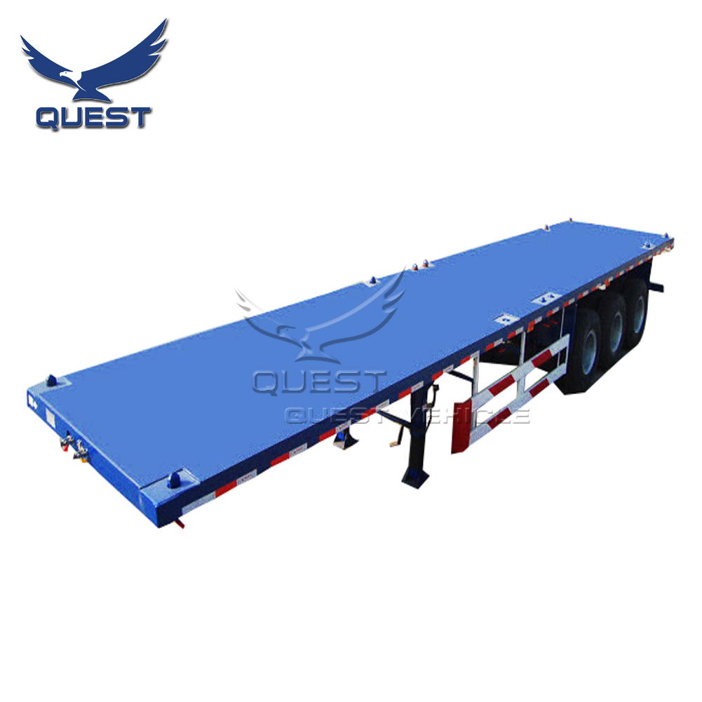 Продажа полуприцепа с платформой QUEST 2/3 или б/у, 40 футов, Танзания, новый грузовик-прицеп QUEST, стальное транспортное средство 15 рабочих дней, CN;SHN 50T