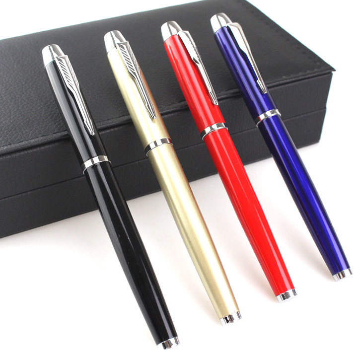 Design shinny glossy luxury stainless steel pocket slim ballpoint hotel metal pen signature